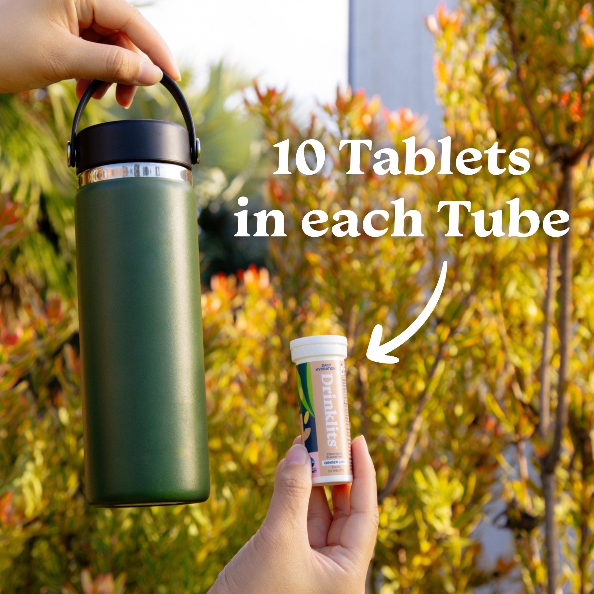 Ginger-Lime Hydration Electrolyte Tablets (2) Tube Bundle with Organic Ginger