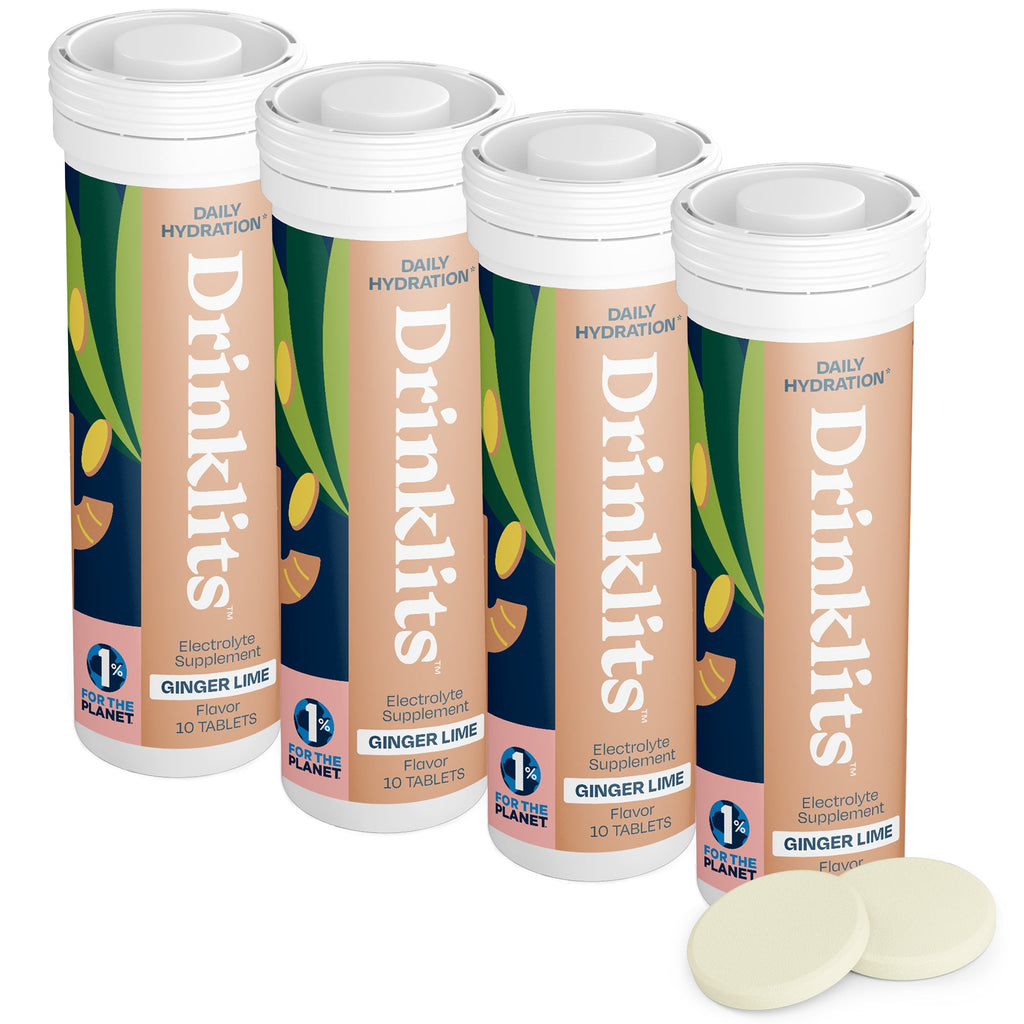 Drinklits Ginger-Lime Daily Hydration Tablets (4) Tube Bundle