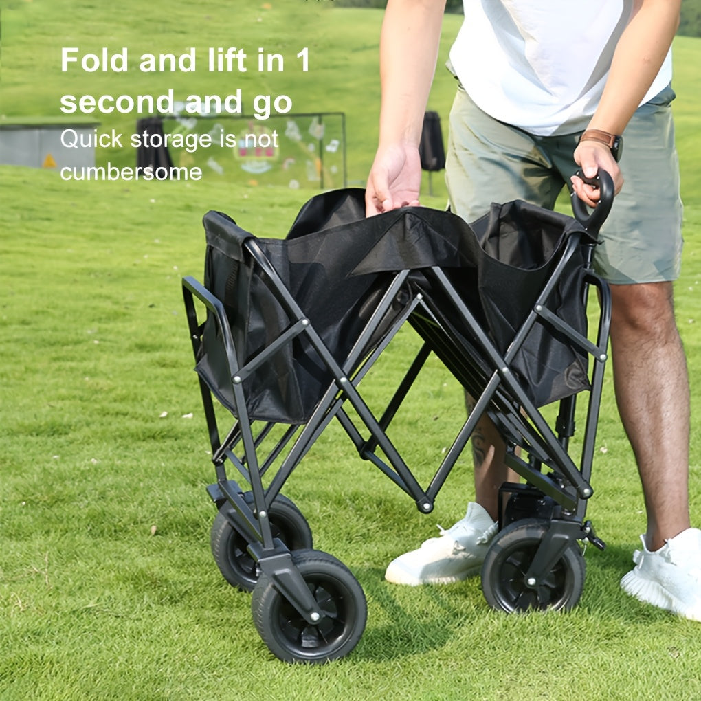 Foldable Utility Wagon with Side Pockets and Brakes-2