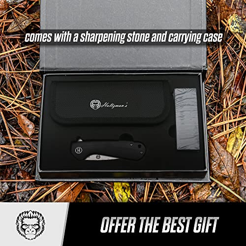 The Peasant Folding Pocket Knife Giftset for Men and Women (Silver and Black)