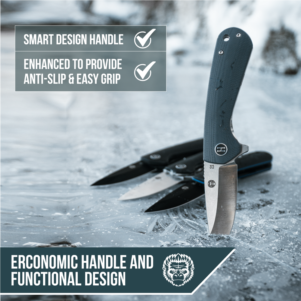 The Peasant Folding Pocket Knife Giftset for Men and Women (Red and Grey)