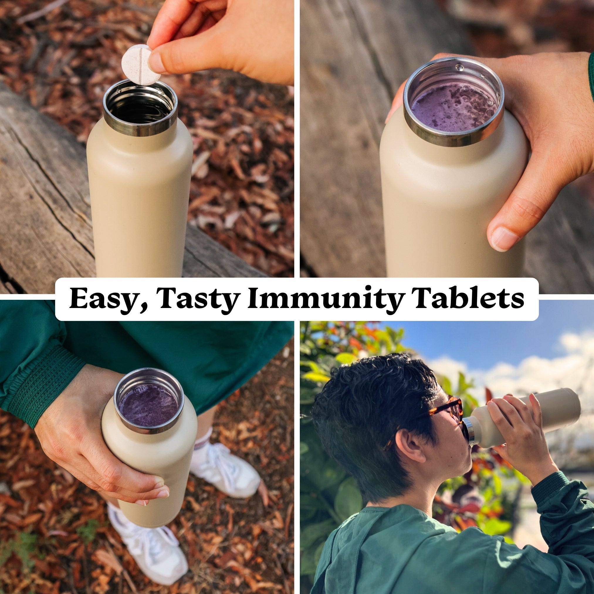 STRAWBERRY Immunity Tablets for Daily Immune Support (8 Tubes, 80 Servings)