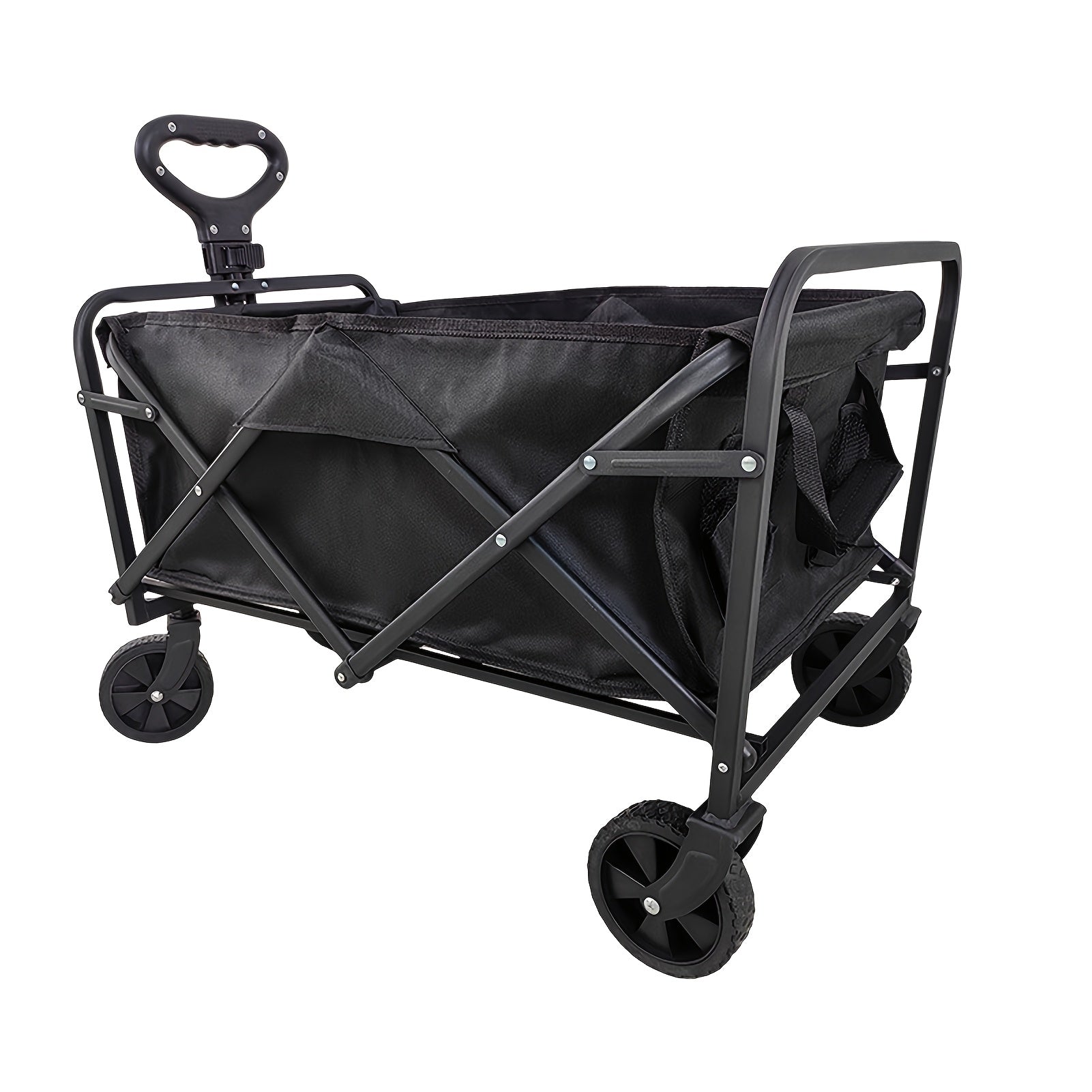 Foldable Utility Wagon with Side Pockets and Brakes-0