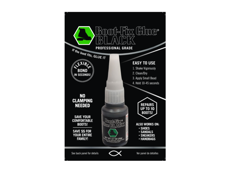 Boot-Fix Glue BLACK: Professional Grade Shoe Repair Glue For Shoes, Sandals and more
