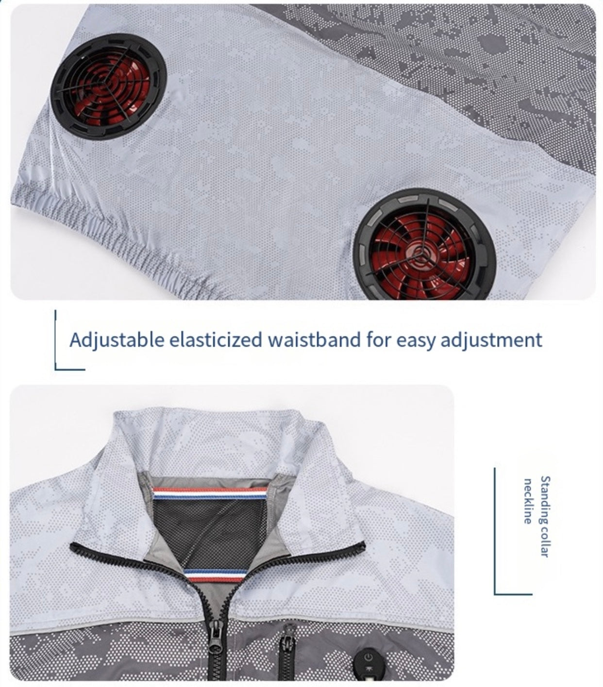 LITEGUEST Cooling Fan Jacket with LED Light Stay Cool for Outdoor