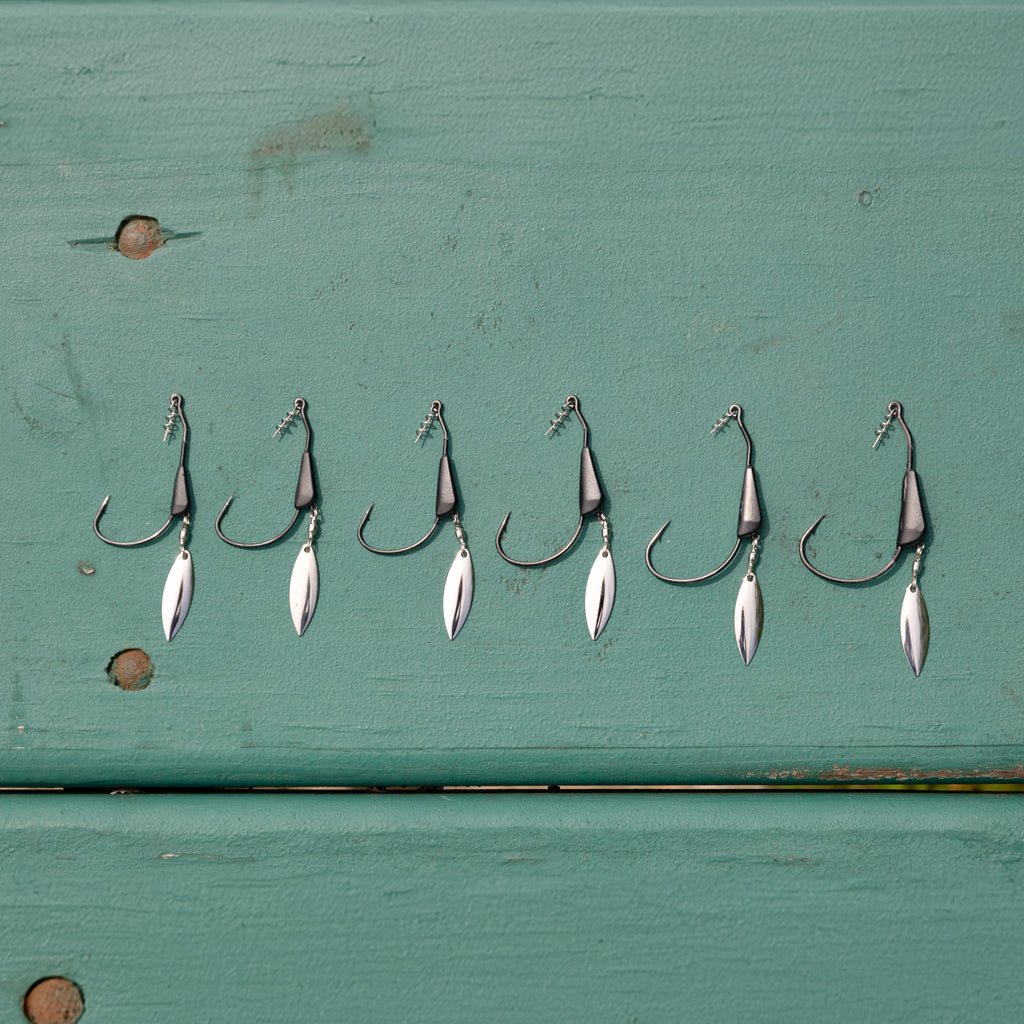 Reaction Tackle Bladed/Tungsten Weighted Swimbait Hooks- 3-Pack