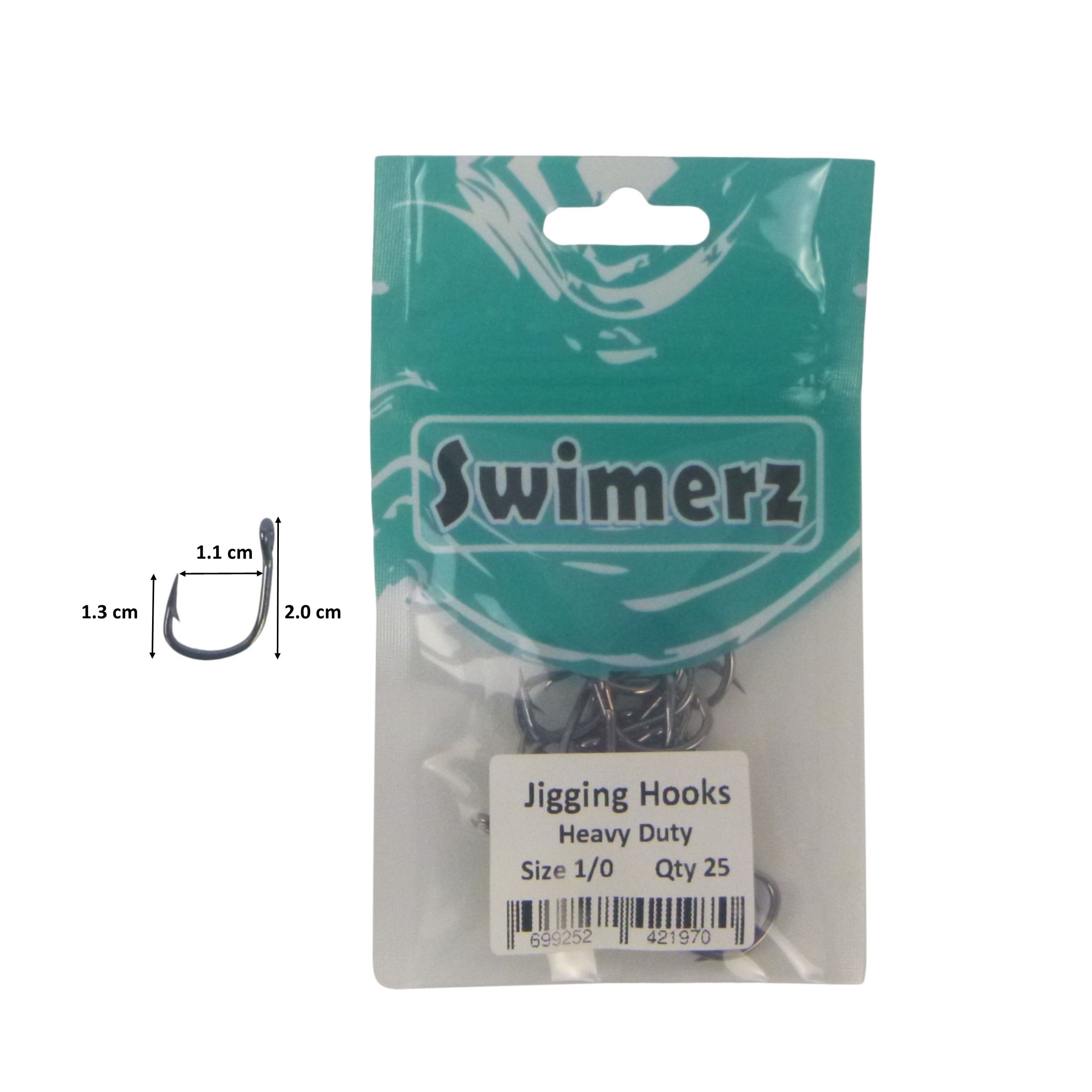 Swimerz 1/0 Heavy Duty Jigging Hooks 25 pack-2