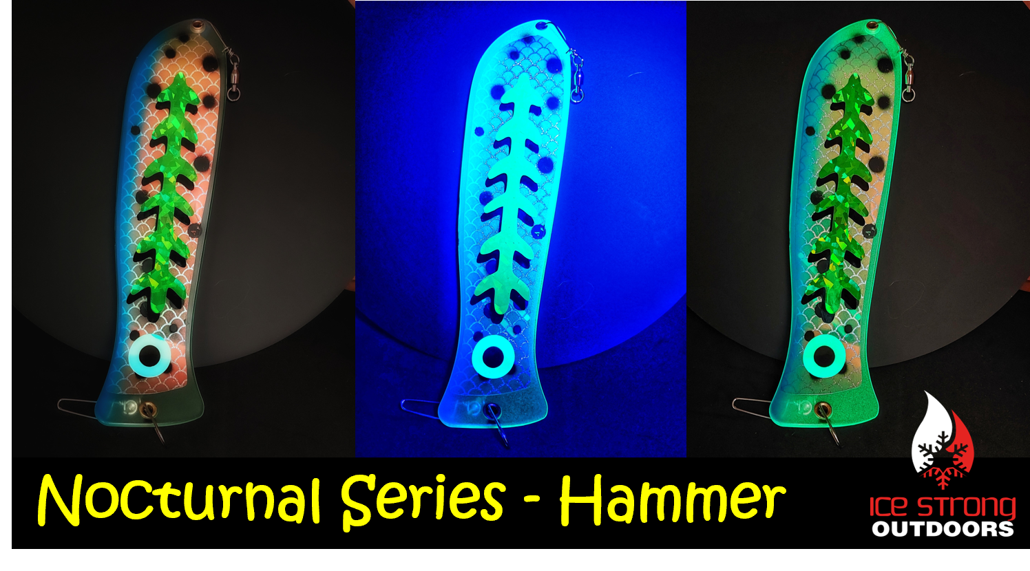 END OF SEASON SALE!    10" Glow Dual Fin Fishblade NOCTURNAL SERIES!