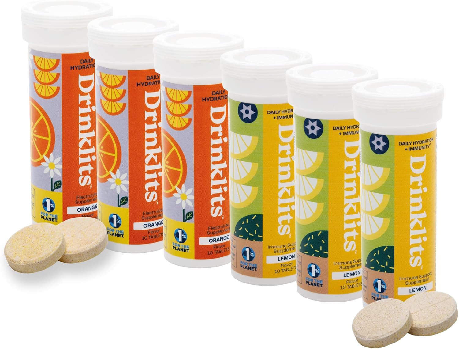 Orange Daily Hydration & Lemon Daily Immune Support (6) Tube Combo Pack