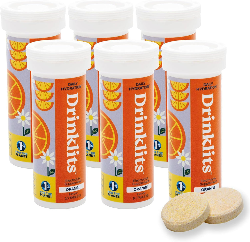 Orange Fizzy Electrolyte Sports Drink Tablets (6) Tube Bundle