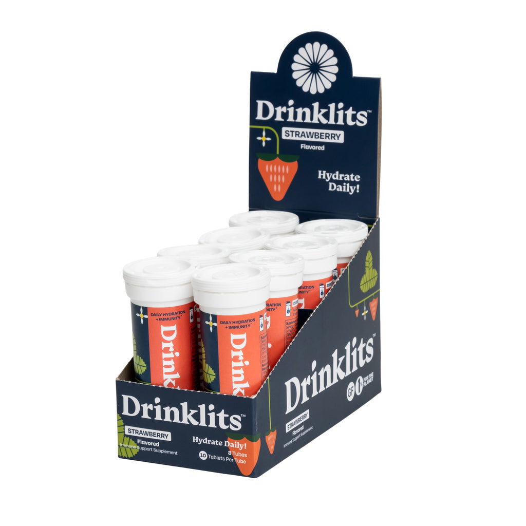 STRAWBERRY Immunity Tablets for Daily Immune Support (8 Tubes, 80 Servings)