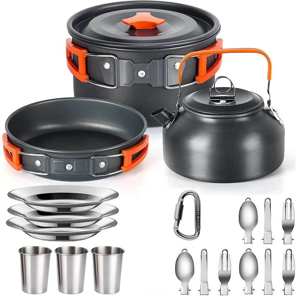 Camping Cookware Set Non-Stick Pots for 2-3 People-0