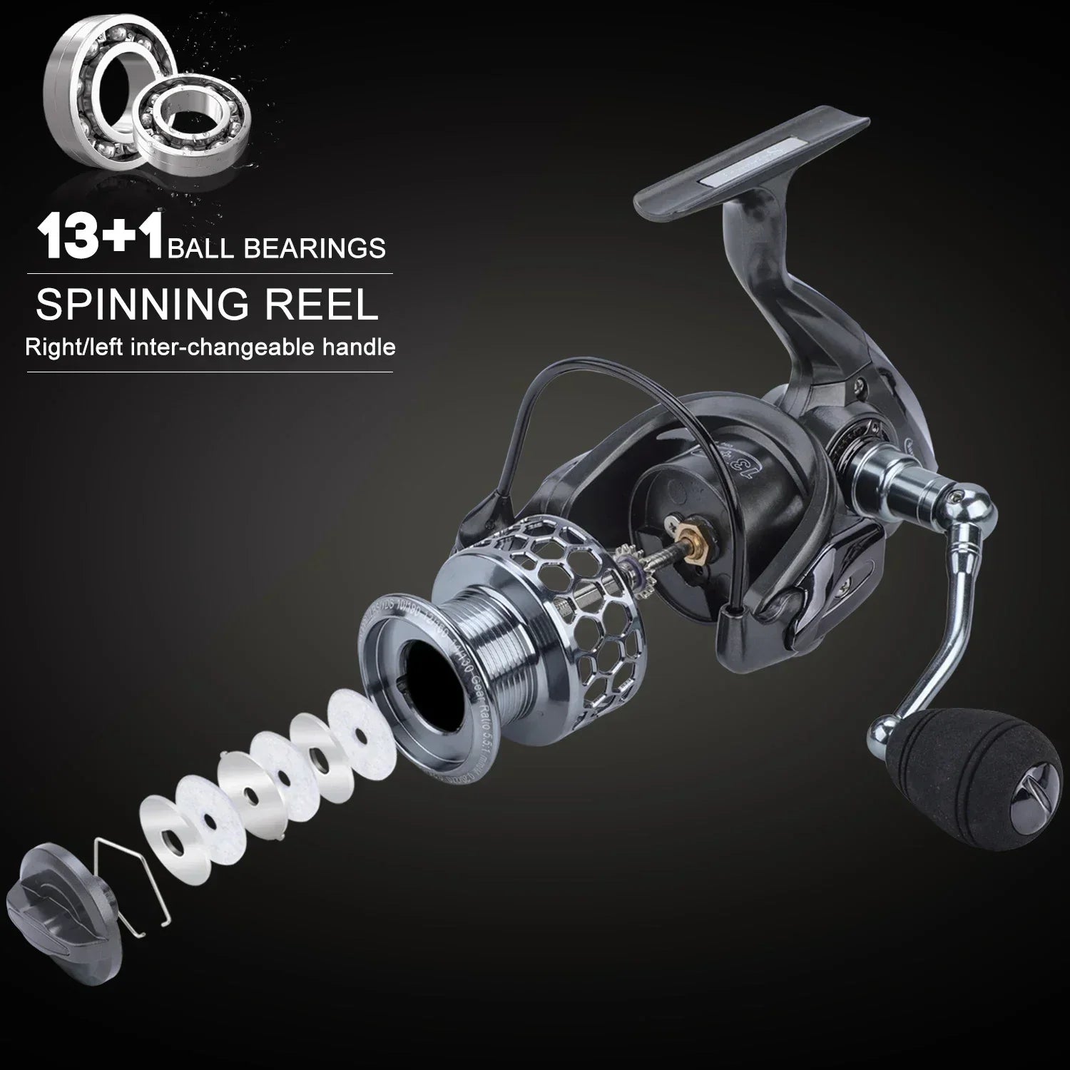 Telescopic Rod and Spinning Reel Carbon Fiber Travel Set Black-3