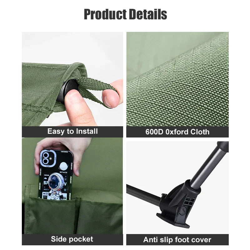 Portable Camping Cot Compact Folding Bed Green-3