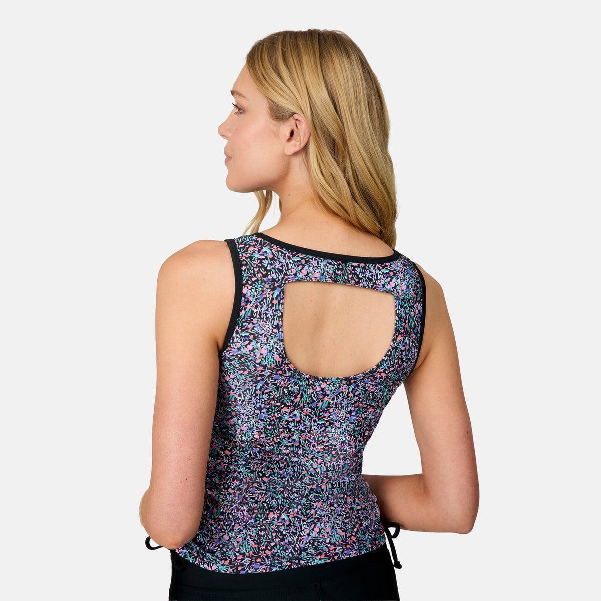 Women's Bursting Blooms Full Side Shirring Tankini Top