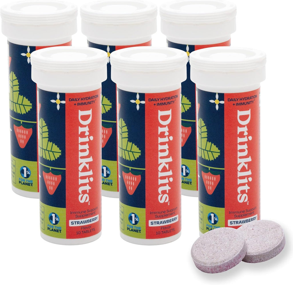 Strawberry Daily Immune Support Tablets (6) Tube Bundle
