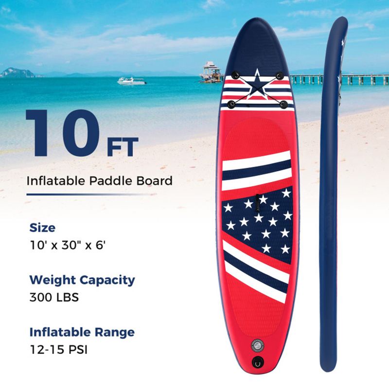 Inflatable Paddle Board with Removable Fin and Backpack