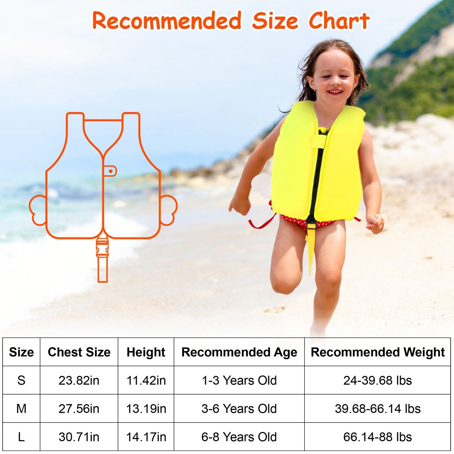 Kids Swim Vest – Toddler Float Jacket with Adjustable Safety Strap