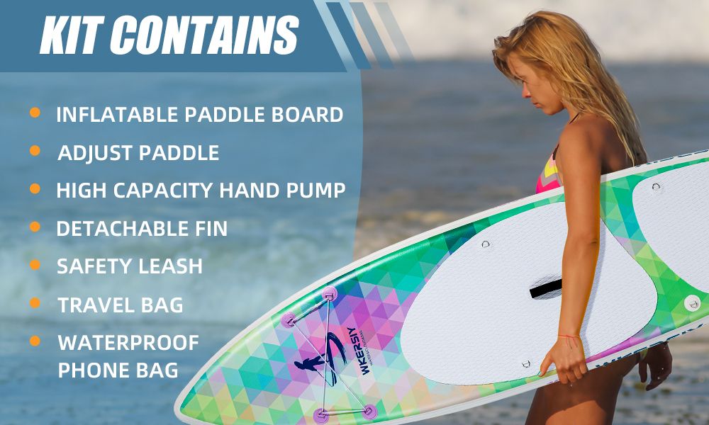 inflatable paddle board 10'6 including sup paddle, paddleboard backpack, pump, leash