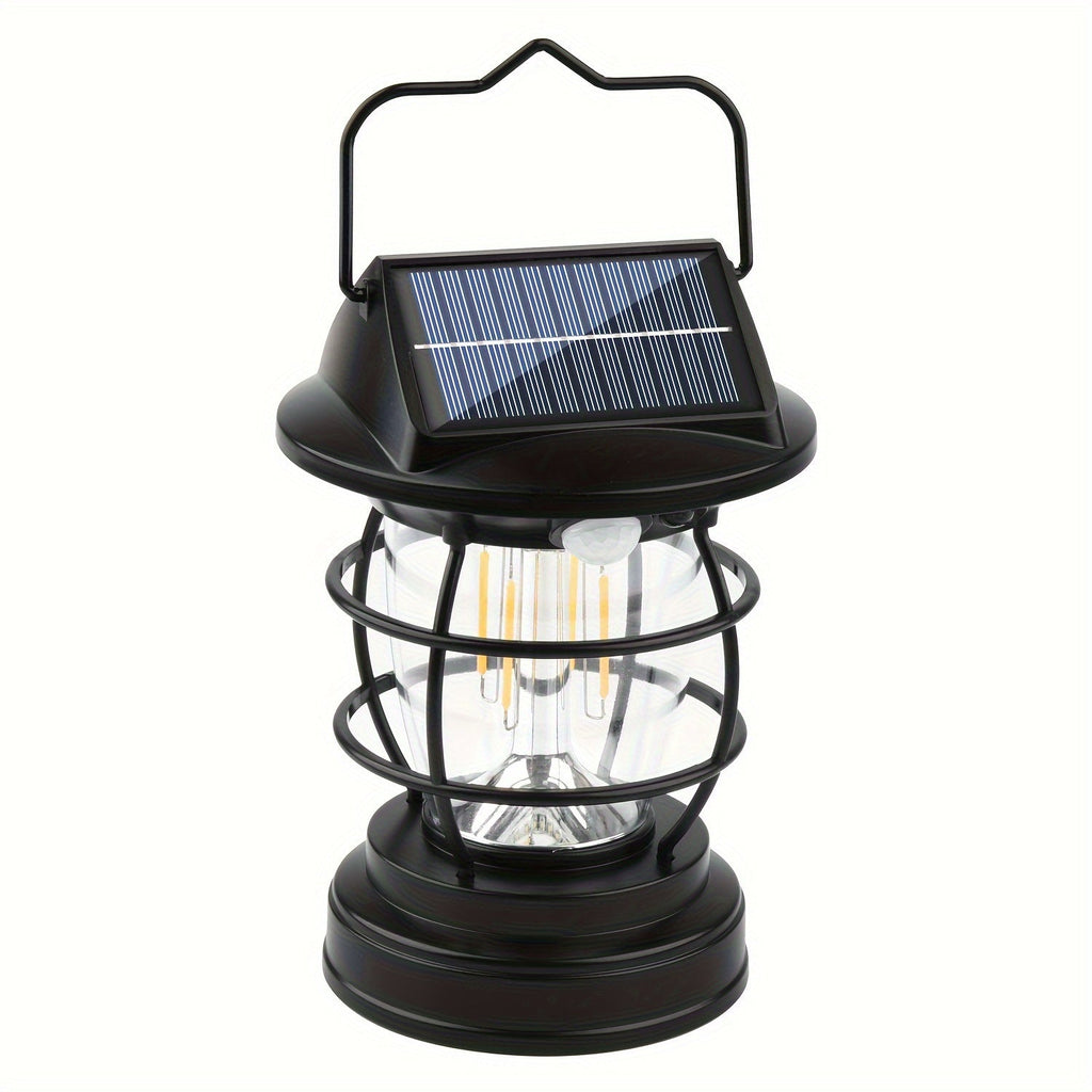 Black Solar Powered LED Camping Light-0